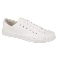 Mens Espadrilles Gym Trainers Canvas Lace Up Casual Plimsolls Pumps Shoes Size All White-Cambridge 8