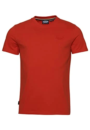 Men's Essential Logo Emb Tee c2-Non Printed t Shirt (m), Denim Co Rust Orange, S