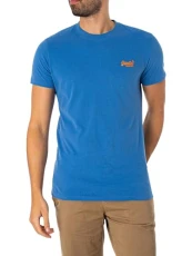 Men's Essential Logo Emb Tee c2-Non-Printed t Shirt (Medium), Blue, S Men's Essential Logo Emb Tee c2-Non-Printed t Shirt (Medium), Blue, S