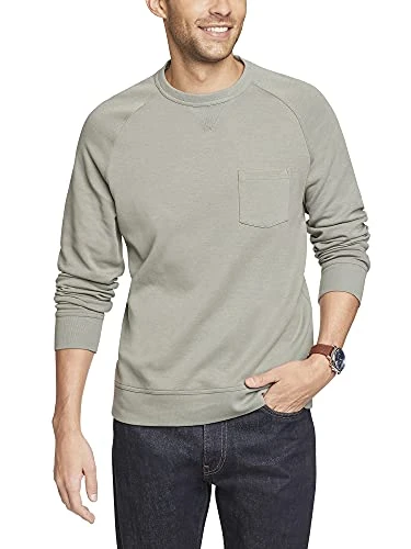 Men's Essential Long Sleeve Ponte Crewneck Sweatshirt Pullover Sweater, Agave Green, XXL