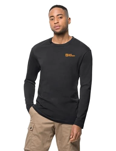 Men's Essential Long Sleeve T-Shirt, Black, M