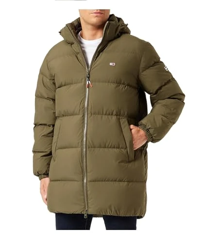 Men's Essential Parka Down Winter, Green (Drab Olive Green), S