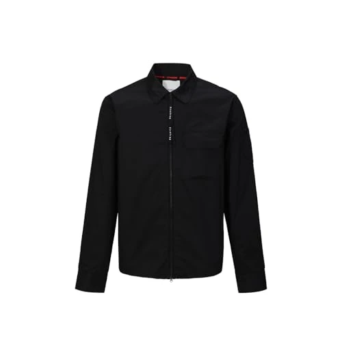 Mens Essential Zip Overshirt Black L
