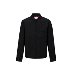 Mens Essential Zip Overshirt Black L Mens Essential Zip Overshirt Black L