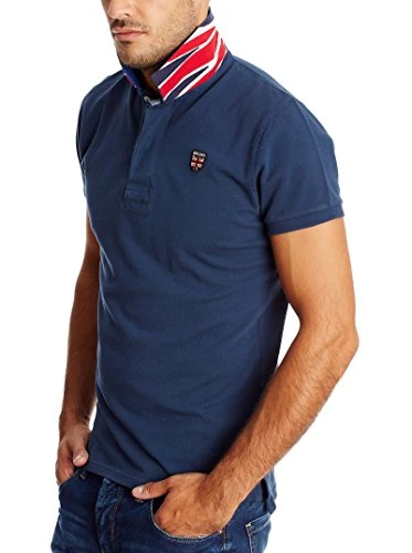 Men's Esteban Crew Neck Short sleeve T-Shirt - Blue - Bleu (Navy) - Large (Brand size: L)