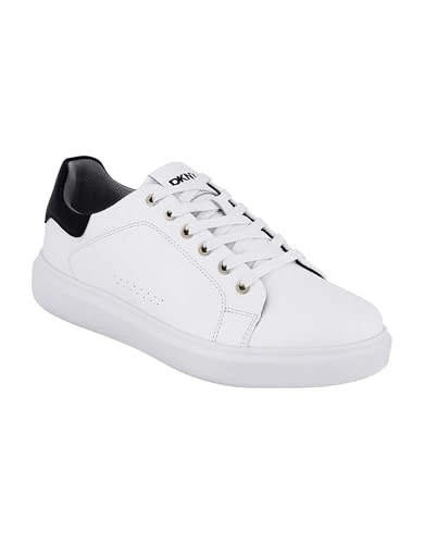 Men's Eva Sole Round Toe Shape Lace-up Sneakers, White, 8 UK