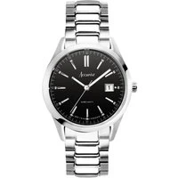 Men's Everyday Black Dial Silver Watch - Silver