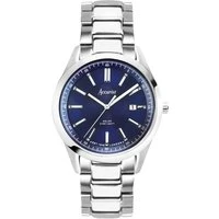 Men's Everyday Solar Blue Dial Silver Watch - Silver