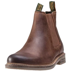 Mens Farsley Leather Pull On Smart Casual Winter Chelsea Boots - Tan - 10