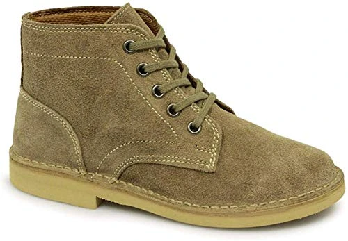 Mens '' Fashion 5 Eyelet Leisure Boots - Dark Taupe Real Suede, Mens UK 9 / EU 43