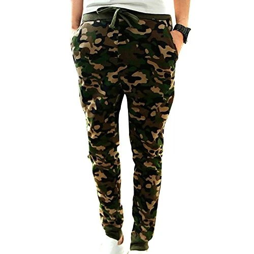 Mens Fashion Camouflage Jogging Harem Sweatpants Camo Cargo Pants Cuffed (UK L/EU L)