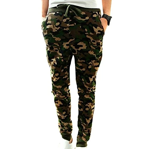 Mens Fashion Camouflage Jogging Harem Sweatpants Camo Cargo Pants Cuffed (UK XL/EU XL)