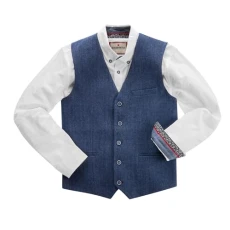 Men's Fashion Regular Fit Navy Herringbone Wool Blend Waistcoat, Navy, Regular Fit, 42 Men's Fashion Regular Fit Navy Herringbone Wool Blend Waistcoat, Navy, Regular Fit, 42