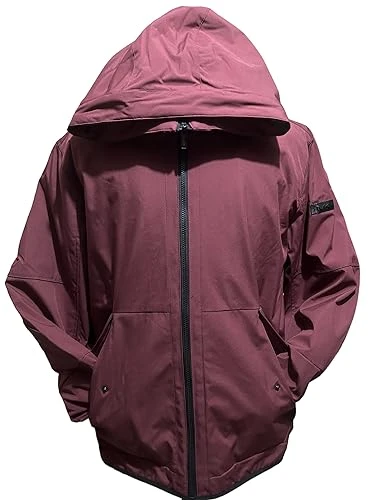 Men's Faux Fur-lined Hooded Jacket XL Merlot, Merlot, XL