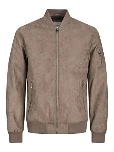 Mens Faux Suede Bomber Jacket Falcon M