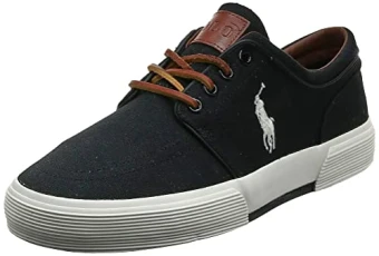 Men's Faxon Low Sneaker, Polo Black Cream Canvas,11 UK Men's Faxon Low Sneaker, Polo Black Cream Canvas,11 UK
