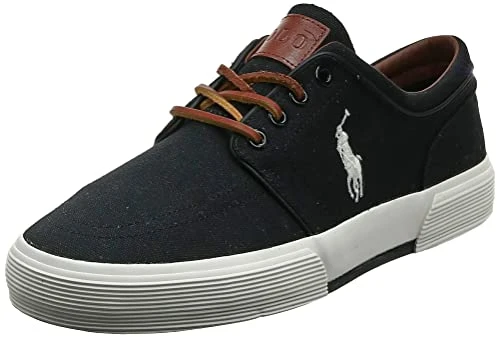 Men's Faxon Low Sneaker, Polo Black Cream Canvas,7 UK