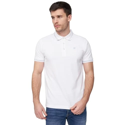 - Mens 'FELTAR' Everyday Essential Short Sleeve Regular Fit Cotton Polo Shirt (White, S)