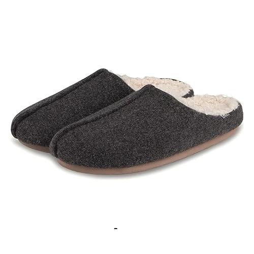 Mens Felted Centre Seam Mule Slippers