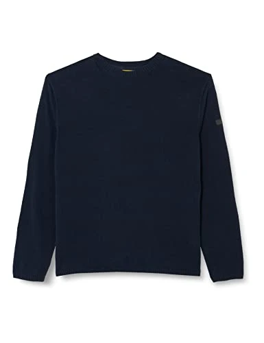 Men's Fine Knit Jumper with Crew Neck Sweater, darkblue, L