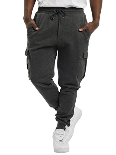 Men's Fitted Cargo Sweatpants Trouser, Charcoal, 36W 33L UK