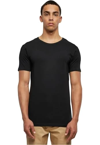 Men's Fitted Stretch tee T hirt, Black (Black 7), L