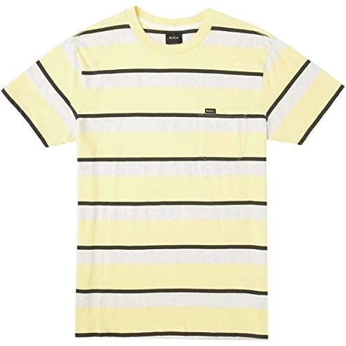 Men's Fjords Stripe Short Sleeve Crew Shirt T, Popcorn, Medium