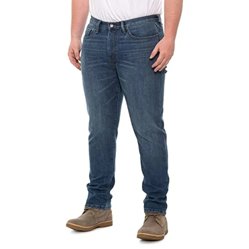 Men's Flannel-Lined Flex Jeans - Straight Fit, Blue Wash, 38W x 30L