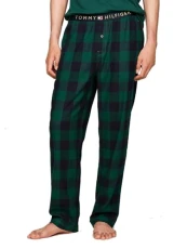 Mens Flannel Pj/Pyjama Bottoms/Pants (Baffalo Check Green) XL