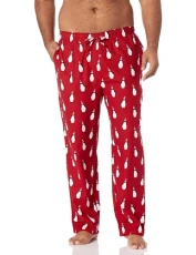 Men's Flannel Pyjama Bottoms - Discontinued Colours, Red Penguin, L