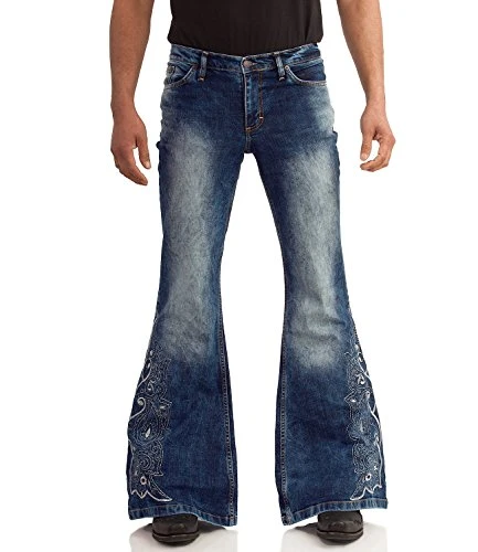 Men's Flared Plain Jeans blue blue - blue - 34W/34L