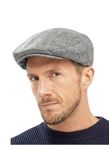 Mens Flat Caps with Wool by  GL227 Charcoal Size L/XL (60cm)