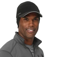 Men's Fleece Ball Cap with Drop Down Ear Warmer | The Trailblazer Adventure Hat - Black
