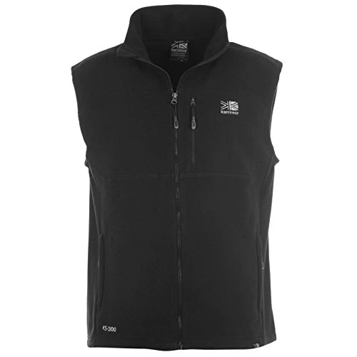 Mens Fleece Gilet Sleeveless Jacket Zip Warm Black L