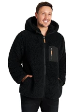 Mens Fleece Hoodie, Fluffy Zip Up Fleece Jacket (Black, XL) Mens Fleece Hoodie, Fluffy Zip Up Fleece Jacket (Black, XL)