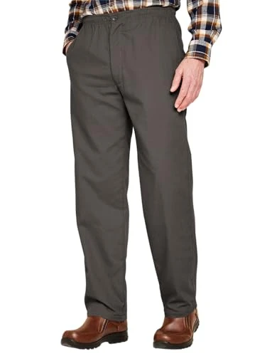 | Men's | Fleece-Lined Elasticated Thermal Trousers | Adjustable Drawcord & Comfort Waist | Versatile for Work, Leisure, Indoor & Outdoor Activities | Charcoal
