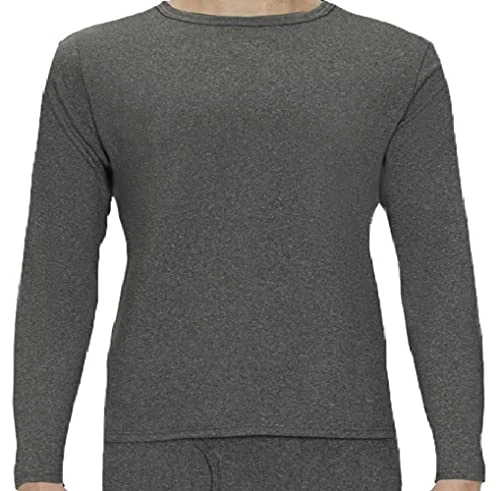 Men's Fleece Lined Thermal Long Sleeve Top Crewneck Underwear Baselayer T-Shirt - - M