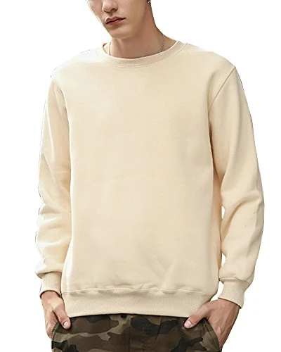 Mens Fleece Lined Warm Plain Sweatshirt Sweater Crew Neck Long Sleeve Casual Sport Pullover Jumper T