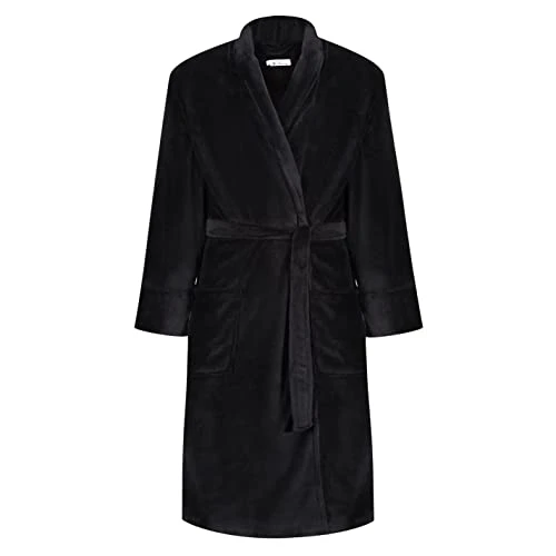 Mens Fleece Robe Black M