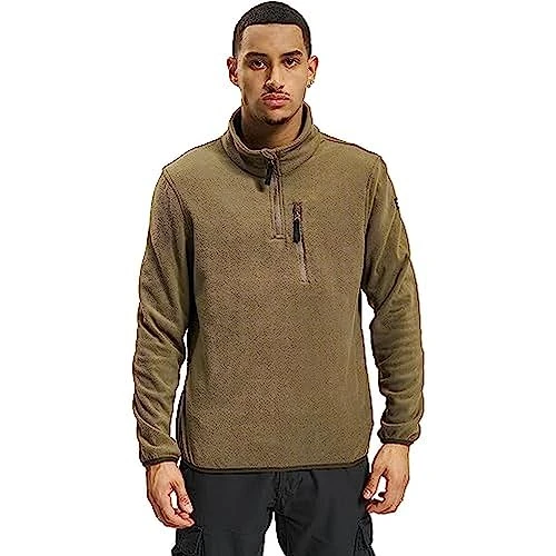 Men's Fleece Troyer Sweater, olive, XXXXL