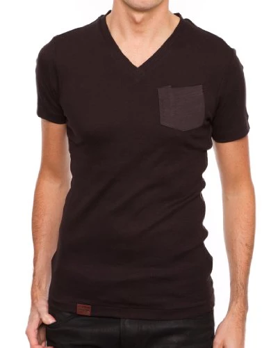 Men's fletchr v t s/s Plain or unicolor V-Neck Short sleeve T-Shirt - Black - Noir (Black) - Medium (Brand size: M)