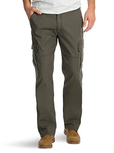 Men's Flex Cargo Pants Relaxed Fit Tech Pocket Straight Leg Olive Drab (36x32)