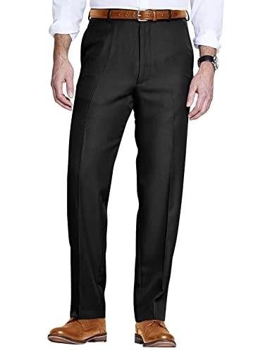 Men's | Formal Elasticated Trousers | Comfort Fit Pants | Smart Trousers for Men | Black