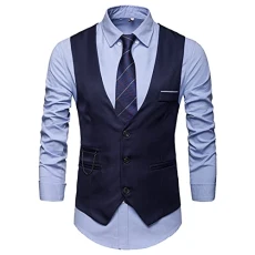 Men's Formal Suit Vest Fit for Business or Casual Dress Classic Waistcoats for Men Leather Waistcoat Fashionable Vacation Men's Blazers