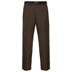 Mens Formal Trousers Casual Business Office Work Home Belted Smart Dress Pants Straight Leg Flat Fro