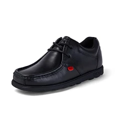 Men's Fragma Lace Up Moc Toe Comfortable Leather Shoes | Extra Comfortable | Added Durability | Premium Quality, Black, 6 UK