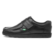 Men's Fragma Single Strap Moc Toe Comfortable Leather Shoes | Extra Comfortable | Added Durability | Premium Quality, Black, 6 UK