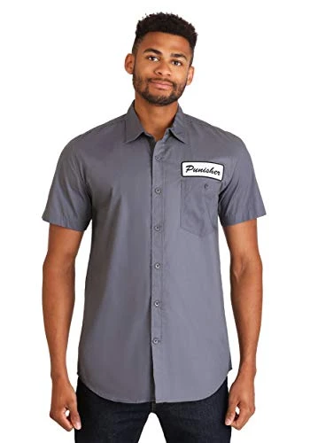 Men's Frank Works Button Down Shirt, Charcoal, Medium