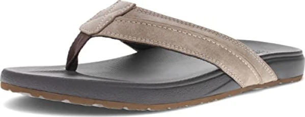 Mens Freddy Casual Flip-Flop Sandal Shoe, Taupe, 7 M