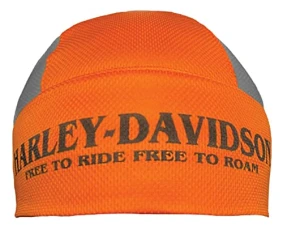 Men's Free to Ride Polyester Colorblocked Skull Cap- Orange/Gray Men's Free to Ride Polyester Colorblocked Skull Cap- Orange/Gray